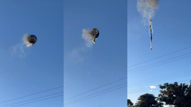 FORTE: Vídeo mostra pessoas pulando de balão